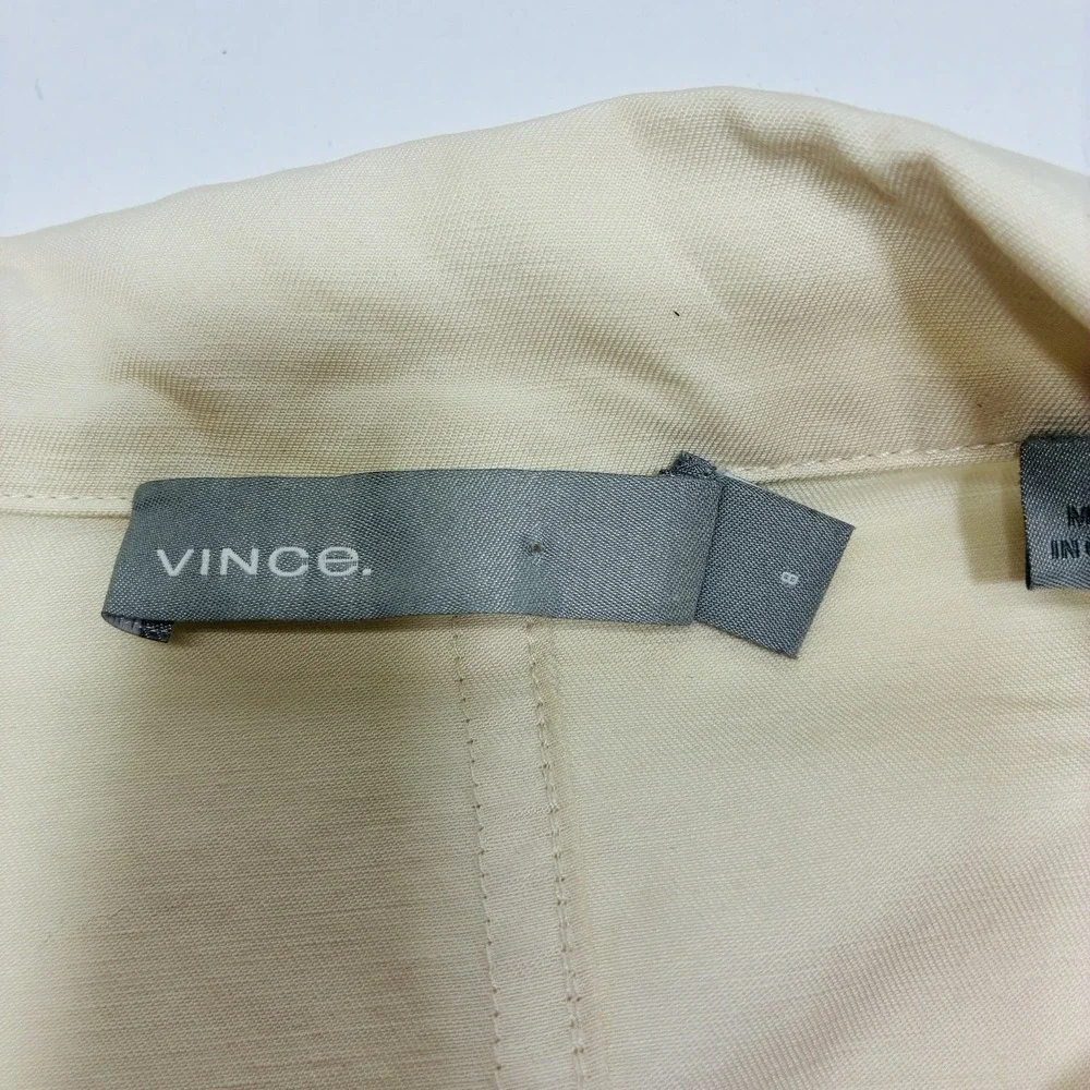 Vince Womens Blazer Beige Size 8 Lightly padded Classic Tailored Fit Casual